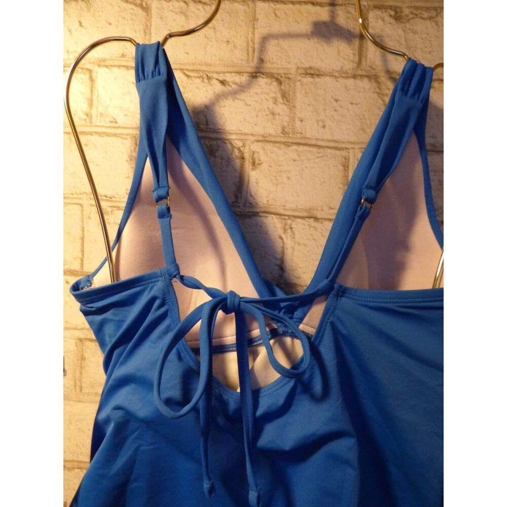La Blanca Blue Twist Front Top & Folover Bikini Swim Set Size 4 NEW - Picture 7 of 8